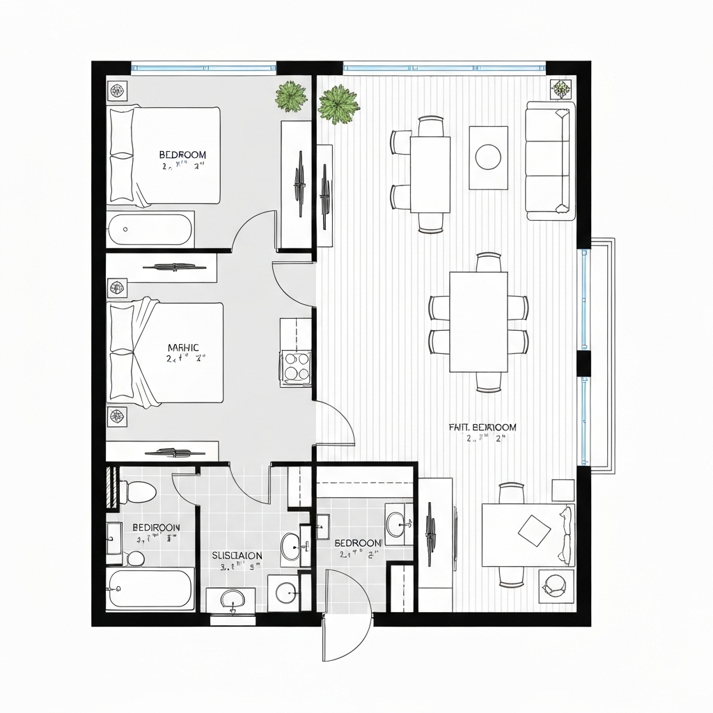 1 Bedroom Floor Plan