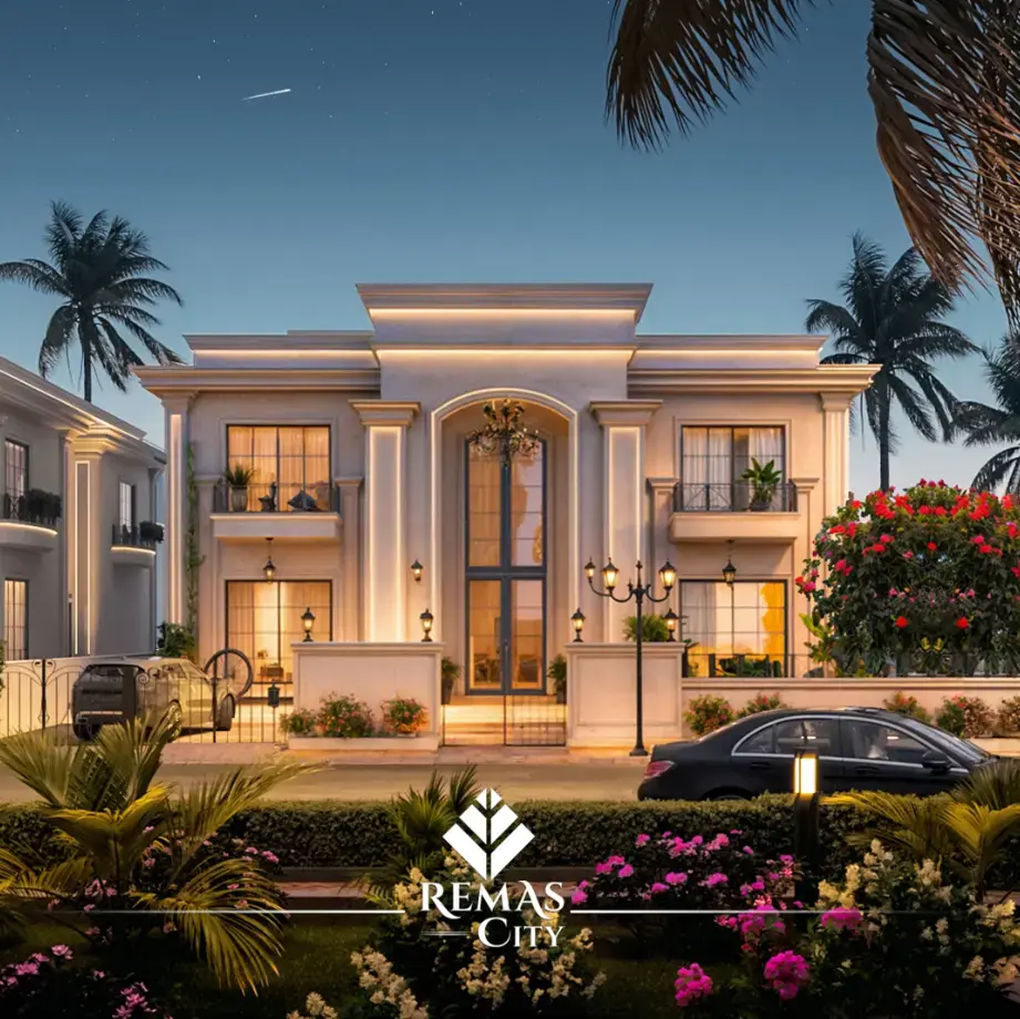 luxury-villas-building-with-pool-and-palm-trees